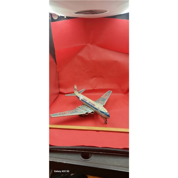 Vintage 60s tin jet airliner 16"x19"