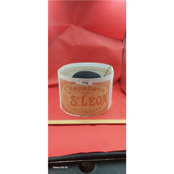 Vintage derby hat in box Chapellerie