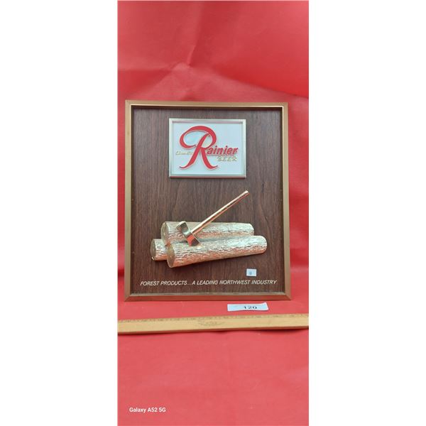 Vintage Rainier Beer sign 14"x11"