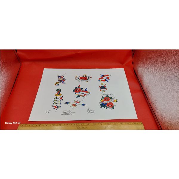 2 pages of tattoo flash art