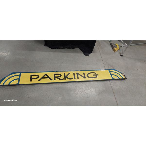 Vintage art deco Parking sign, metal approx 80" long