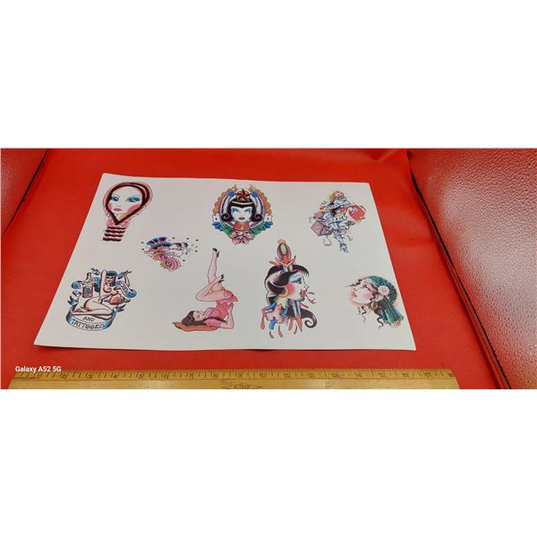 2 pages of tattoo flash art