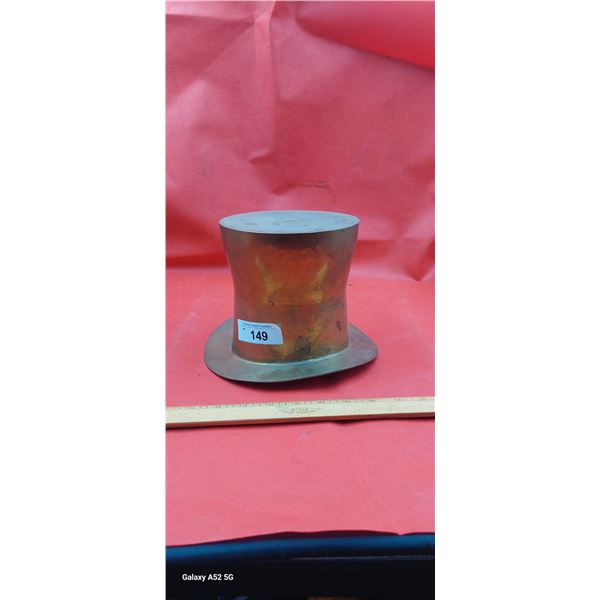 Brass decorative top hat 7" high
