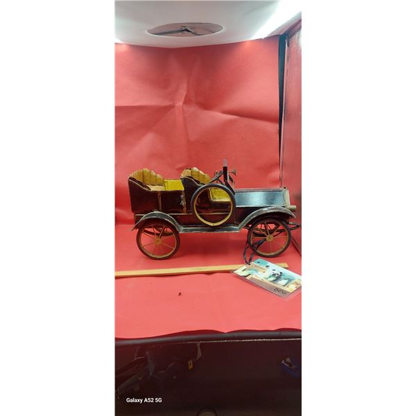 Big gorgeous folk art metal car 17"