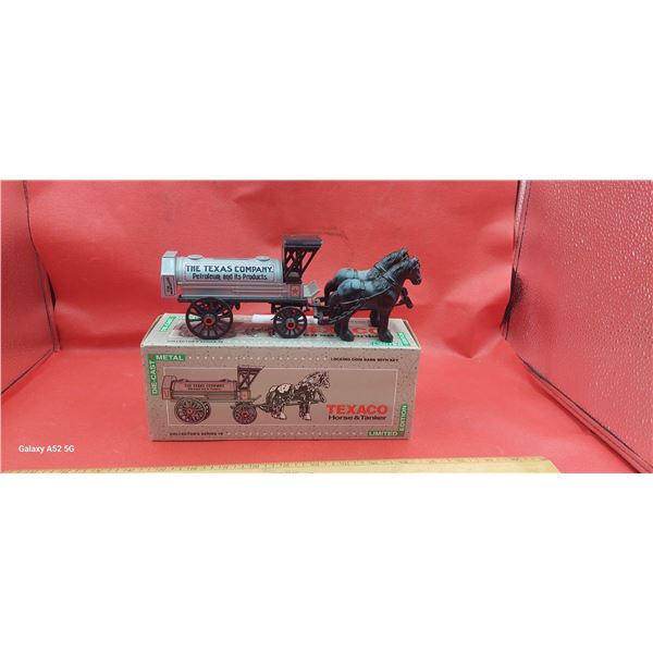 3 die cast vehicles, 2 Texaco with boxes and 1 tow truck