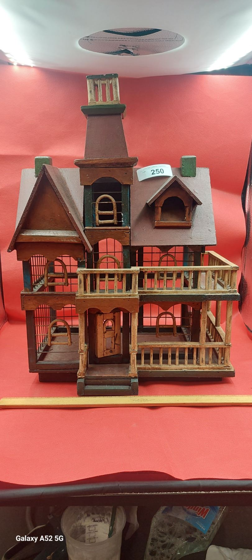 Retro doll house bird cage 21" tall