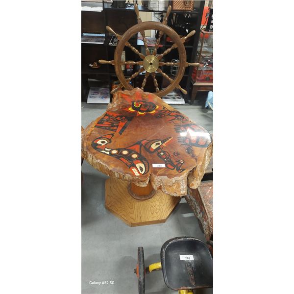 First Nations art table 48"x32"x24" tall