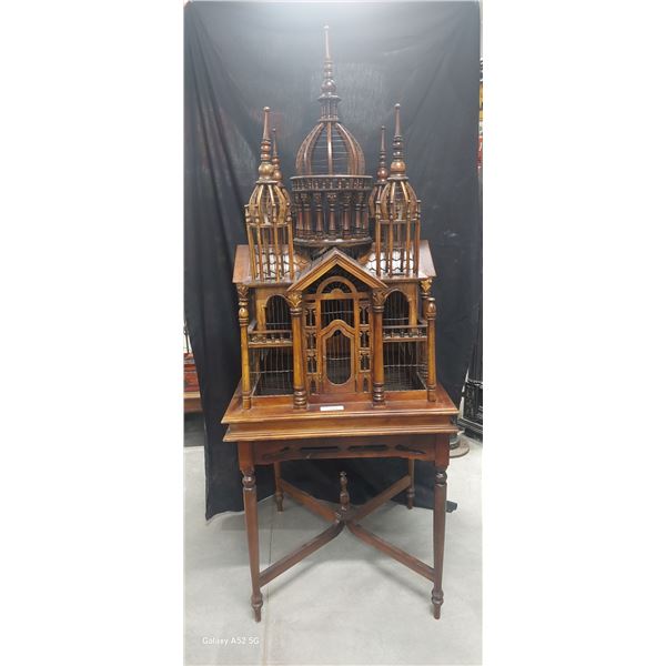 Beautiful BIG ornate bird house with table 72" tall 26.5"x26.5"