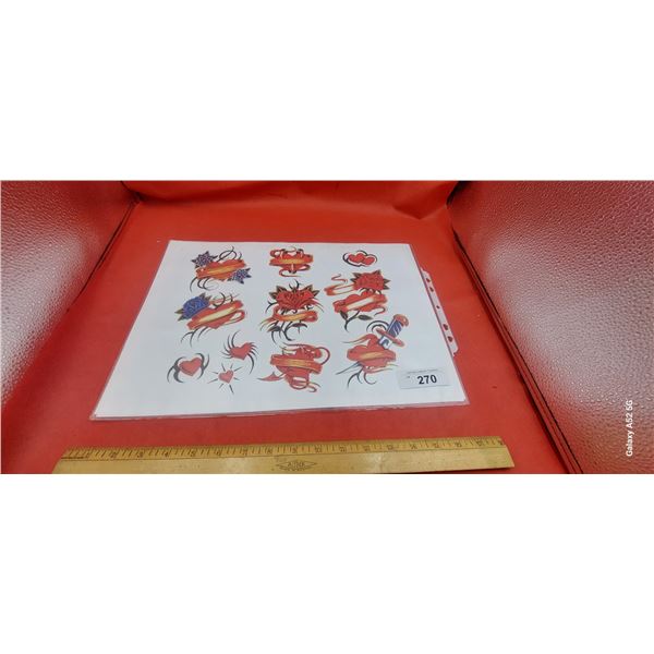 2 pages of tattoo flash art plus beautiful ship drawing