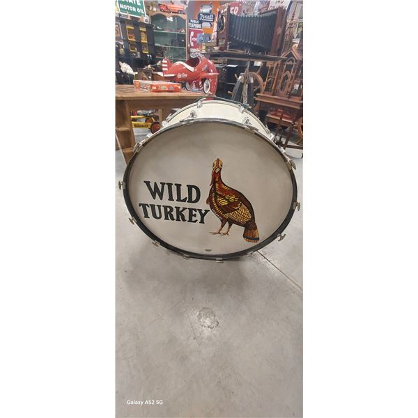 Giant hand painted bass drum 33"x19" deep, Wild Turkey