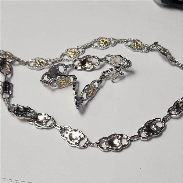 SILVER 39.36G NECKLACE AND BRACELET SET