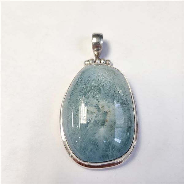 SILVER BIG AQUAMARINE 20.79G PENDANT