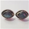 Image 1 : SILVER LABRADORITE  EARRINGS(~WEIGHT 5.76G)