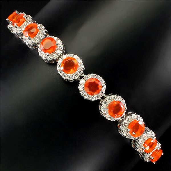 Natural Mexican Orange Opal  Bracelet