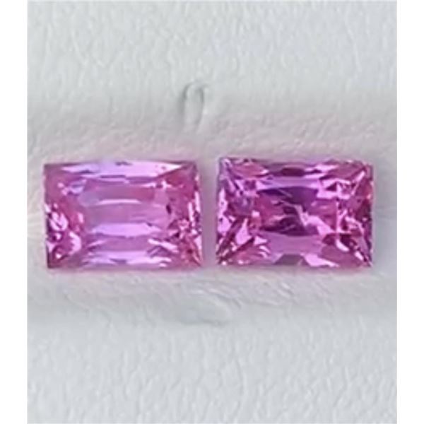 Natural Vivid Pink Sapphire Pair 3.33 Cts - VVS