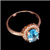 Image 2 : Natural  Swiss Blue Topaz Ring