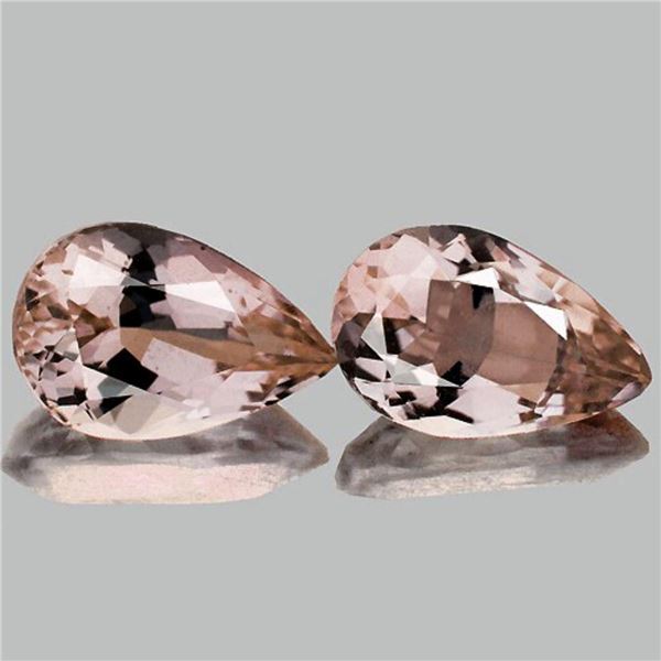 Natural Peach Pink Morganite Pair [Flawless-VVS]