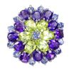 Image 1 : Natural Peridot  Amethyst Tanzanite Ring