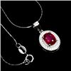 Image 1 : Natural Oval Red Ruby 8x6 MM Pendant/Necklace