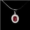 Image 2 : Natural Oval Red Ruby 8x6 MM Pendant/Necklace