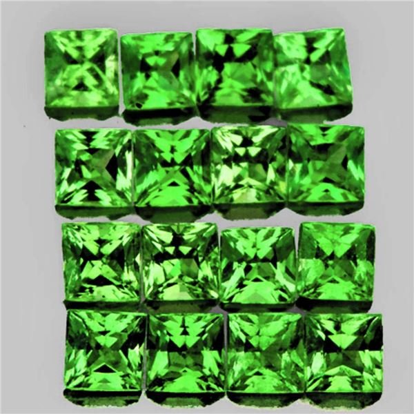 Natural Green Tsavorite Garnet 16 Pcs {Flawless-VVS}