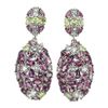 Image 2 : Natural  Rhodolite Garnet Aquamarine Peridot Earrings