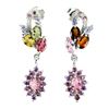 Image 2 : Natural Tourmaline Rhodolite Garnet Tanzanite Earrings