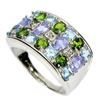 Image 2 : Natural Tanzanite & Chrome Diopside Ring