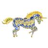 Image 1 : Natural Kyanite Chrome Diopside Unicorn Brooch