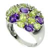 Image 2 : Natural Unheated Amethyst Peridot Sapphire Ring