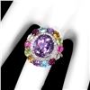 Image 1 : Natural Amethyst & Multi Gems Ring