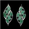 Image 1 : Natural Oval Green Emerald Earrings