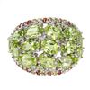 Image 1 : Natural Green Peridot & Sapphire Ring