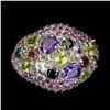 Image 1 : Natural Amethyst Peridot Sapphire Ring