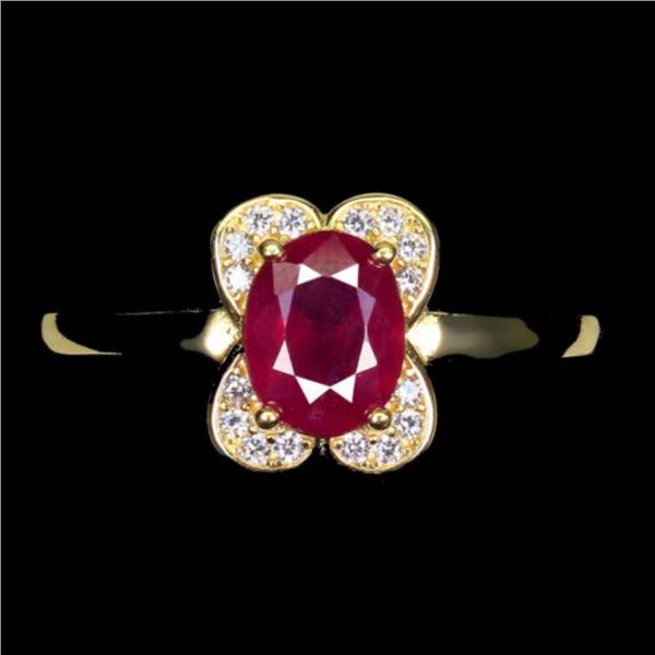 Natural Pigeon Blood Red Ruby Ring