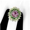 Image 1 : Natural Rhodolite Garnet Peridot Ring