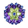 Image 1 : Natural Peridot  Amethyst Kyanite Ring