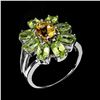 Image 1 : Natural Yellow Citrine & Peridot Ring