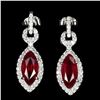 Image 1 : Natural Pigeon Blood Red Ruby Earrings