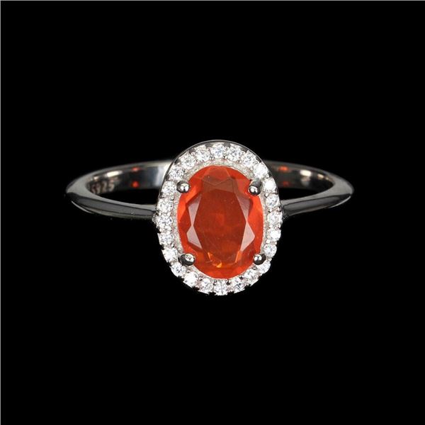 Natural Orange Opal Ring