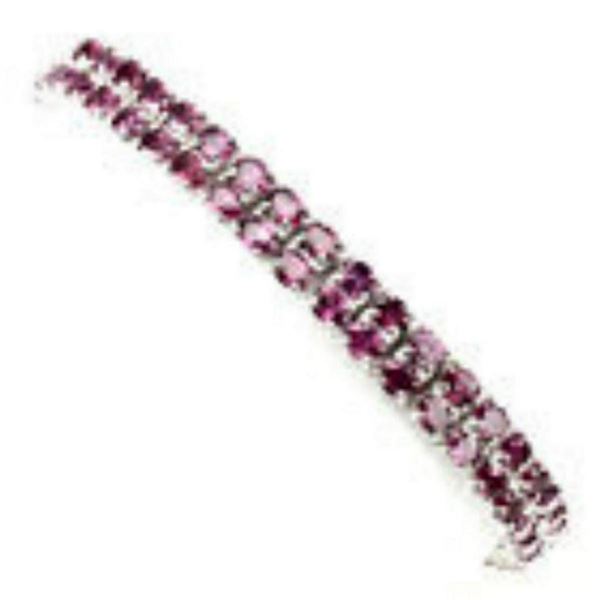 Natural 4x3mm Pink Raspberry Rhodolite Garnet Bracelet