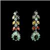 Image 1 : Natural  Emerald Fancy Sapphire Chrome Diopside Earring