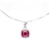 Image 1 : Natural  Cushion Red Ruby Necklace