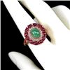 Image 1 : Natural Colombian Emerald & Pigeon Blood Red Ruby Ring