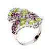 Image 2 : Natural Peridot Aquamarine Rhodolite Garnet Ring