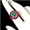 Image 1 : Natural Colombian Emerald  & Pigeon Blood Red Ruby Ring