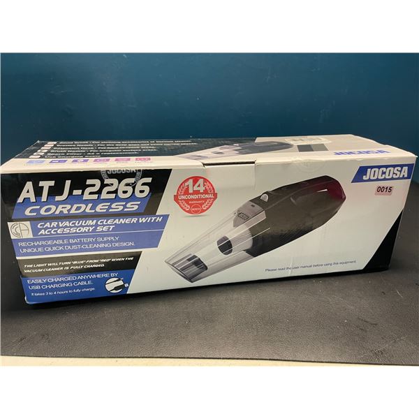 Lot of 1 ATJ-2266 Cordless/Rechargeable Car Vacuum Cleaner with Accessories - Brand New Sealed!