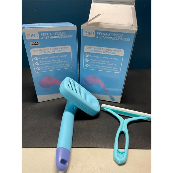 Lot of 2 Easy-Release Pet Hair Brushes/Pet Hair Removers