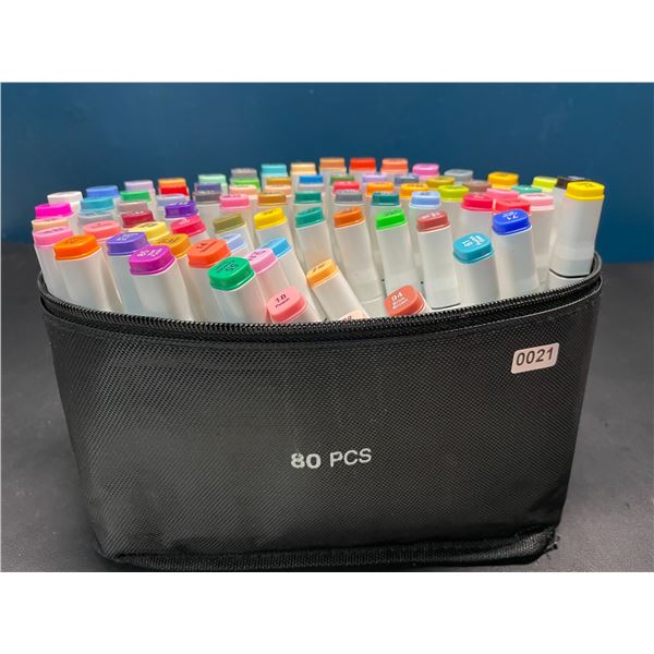 Lot of 1 Multi-Pack of Alcohol Dual-Tip Aritst Markers - 80 PCS/Colours - Brand New!