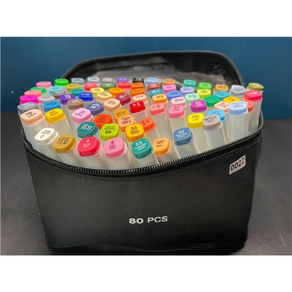 Lot of 1 Multi-Pack of Alcohol Dual-Tip Aritst Markers - 80 PCS/Colours - Brand New!